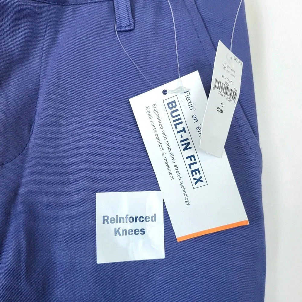 Old Navy Boys Purple Built-in‎ Flex Slim Preppy Straight Leg Chino Pants 10 NEW